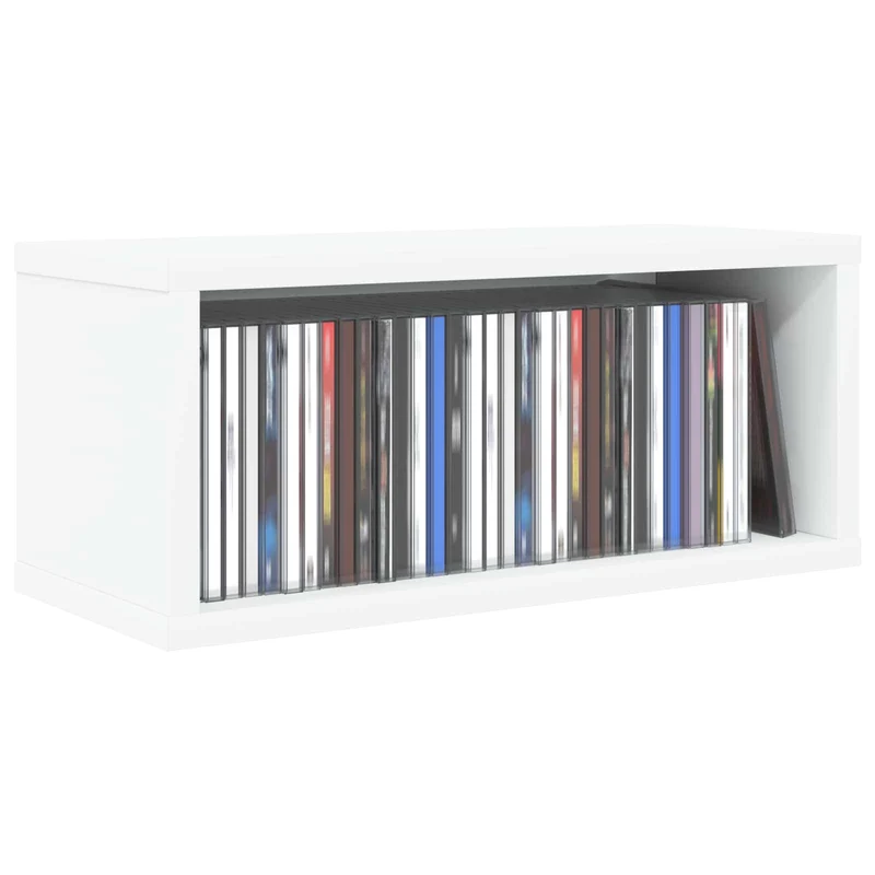 Suporte para CDs Branco 40 x 17 x 17 cm Derivados de Madeira