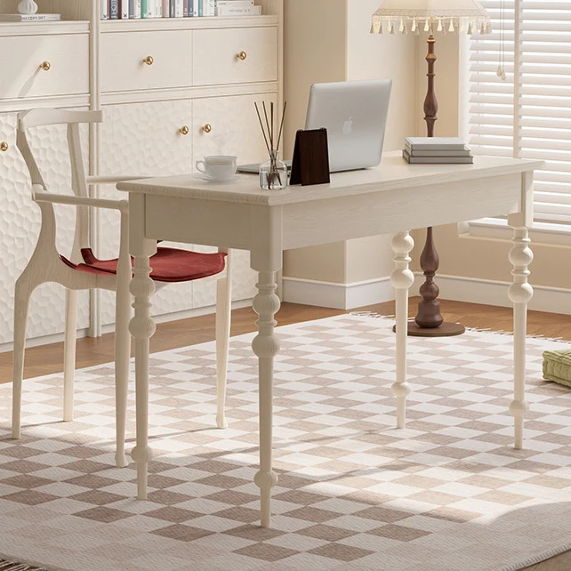 Traditional French Oak Copper Rectangular Roman Column Desk & Chair Set For Home Office