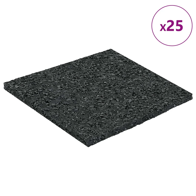 Tapete de Pátio em Granulado de Borracha Preto 9 x 9 x 0,3 cm
