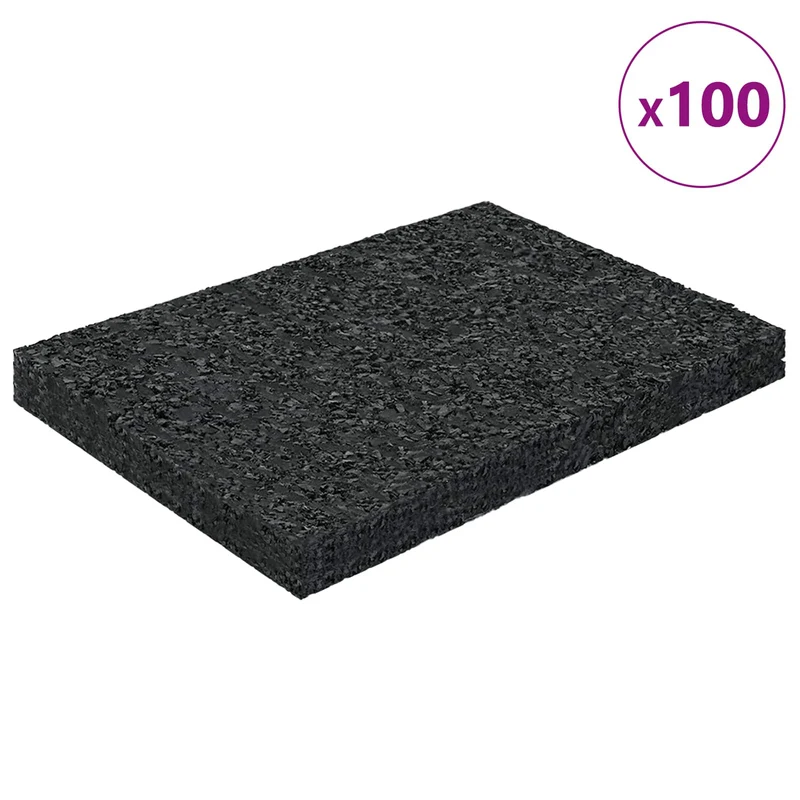 Tapete de Pátio em Granulado de Borracha Preto 6 x 9 x 0,8 cm