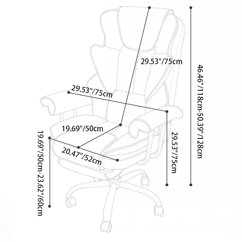 Modern Minimalist Square Microfiber Leather Steel Desk Chair Backrest Arm For Home Office
