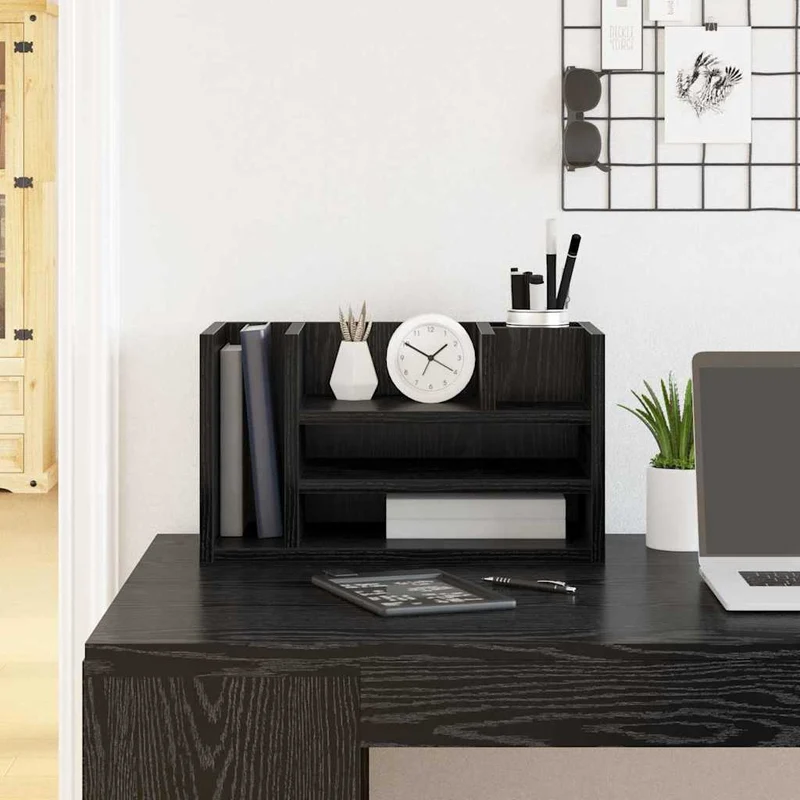 Organizador de Mesa Carvalho Preto 44,5 x 24 x 25 cm