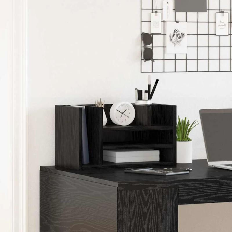 Organizador de Mesa Carvalho Preto 44,5 x 24 x 25 cm