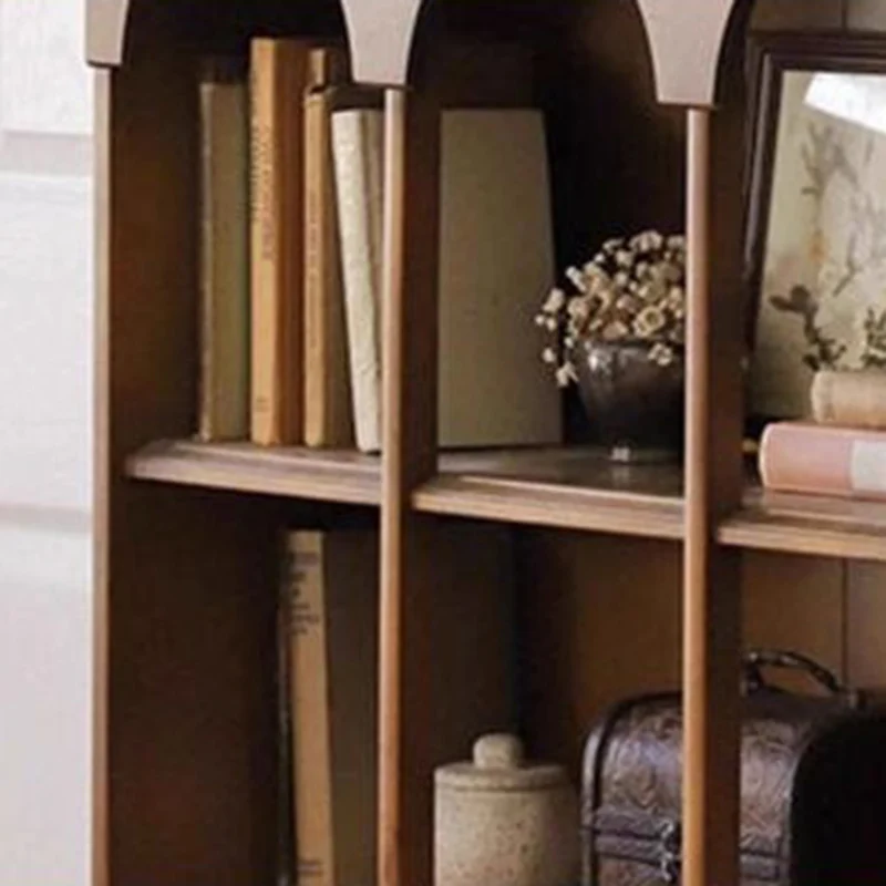 Contemporary Nordic Walnut Rectangular Storage Shelf 4-Tier For Living Room, Bedroom, And Study