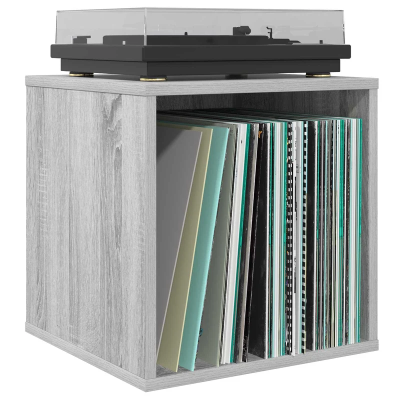 Caixa de Álbum de Vinil Sonoma cinzento 37 x 36,5 x 38 cm