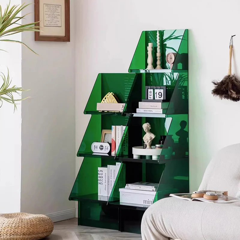 Contemporary Creative Christmas Tree Acrylic Storage Cabinet 3/4-Tier For Living Room