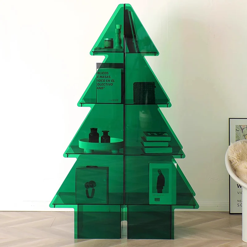 Contemporary Creative Christmas Tree Acrylic Storage Cabinet 3/4-Tier For Living Room