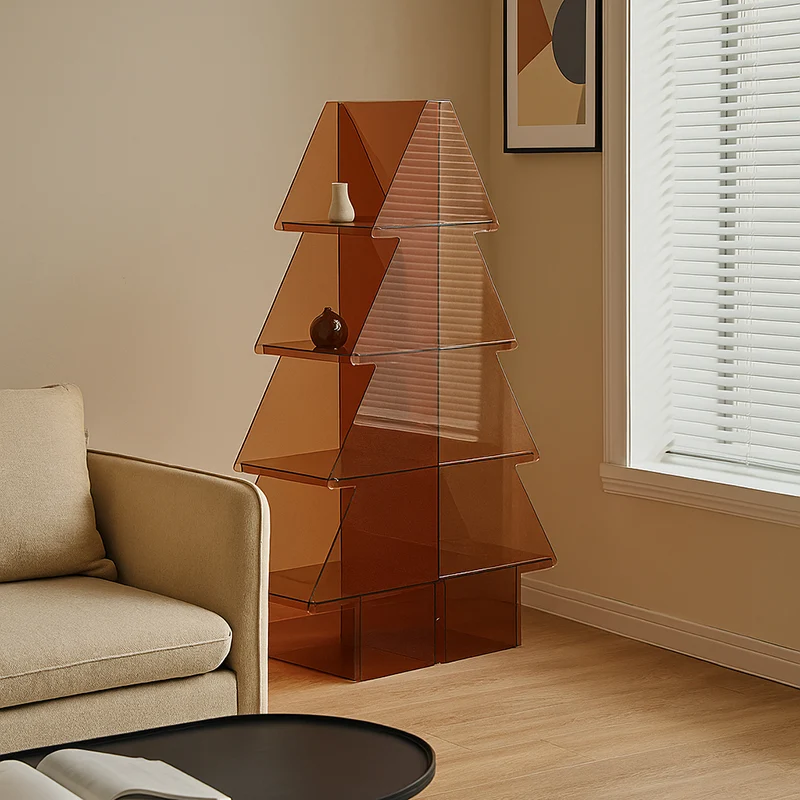 Contemporary Creative Christmas Tree Acrylic Storage Cabinet 3/4-Tier For Living Room