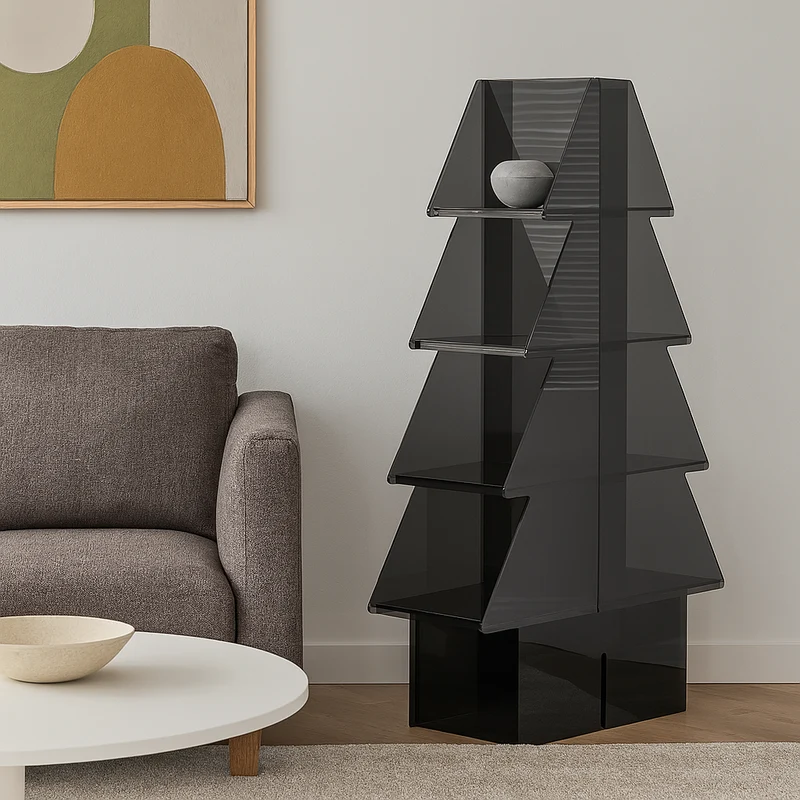 Contemporary Creative Christmas Tree Acrylic Storage Cabinet 3/4-Tier For Living Room