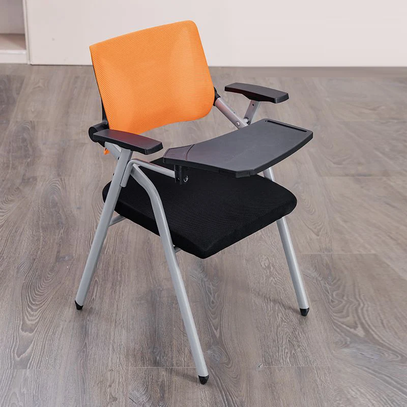 Modern Minimalist Mesh Sponge Metal Square Desk Chair Foldable Backrest With Table Plate For Home Office