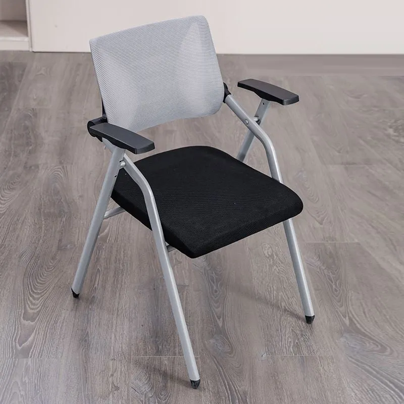 Modern Minimalist Mesh Sponge Metal Square Desk Chair Foldable Backrest With Table Plate For Home Office