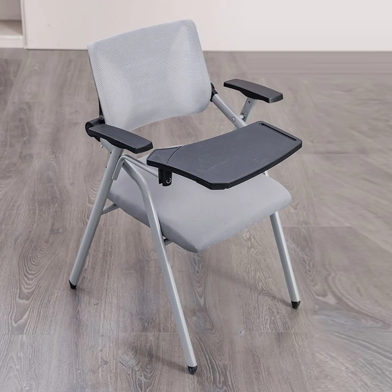 Modern Minimalist Mesh Sponge Metal Square Desk Chair Foldable Backrest With Table Plate For Home Office