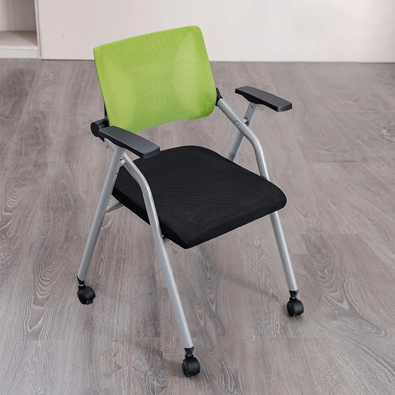 Modern Minimalist Mesh Sponge Metal Square Desk Chair Foldable Backrest With Table Plate For Home Office