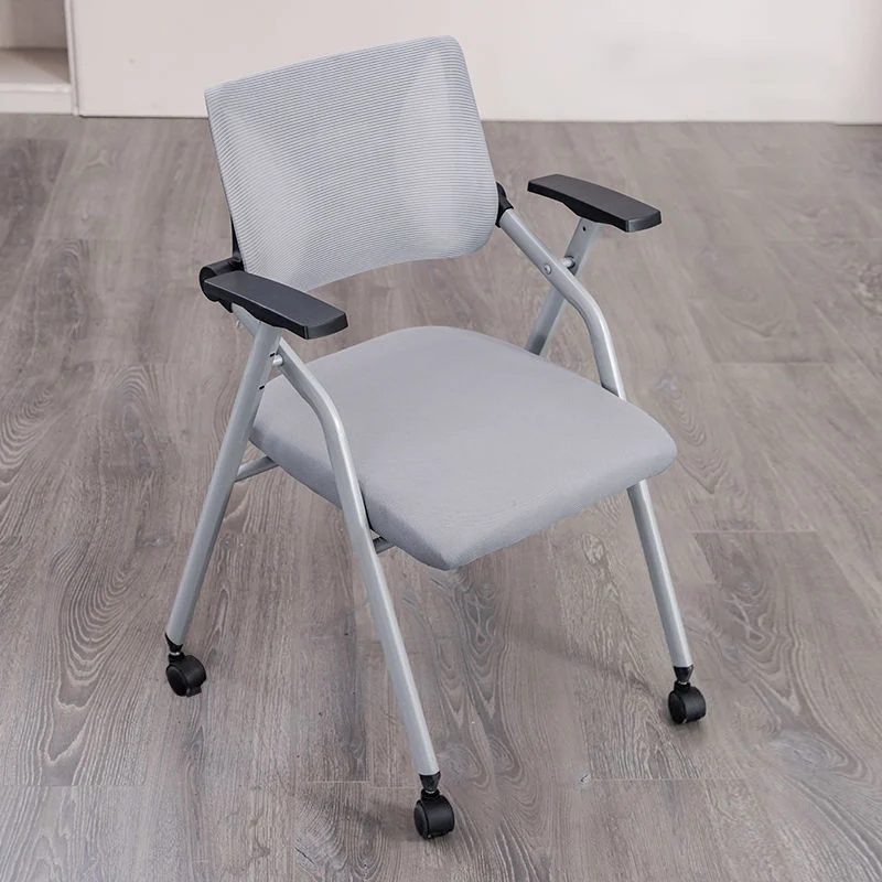 Modern Minimalist Mesh Sponge Metal Square Desk Chair Foldable Backrest With Table Plate For Home Office
