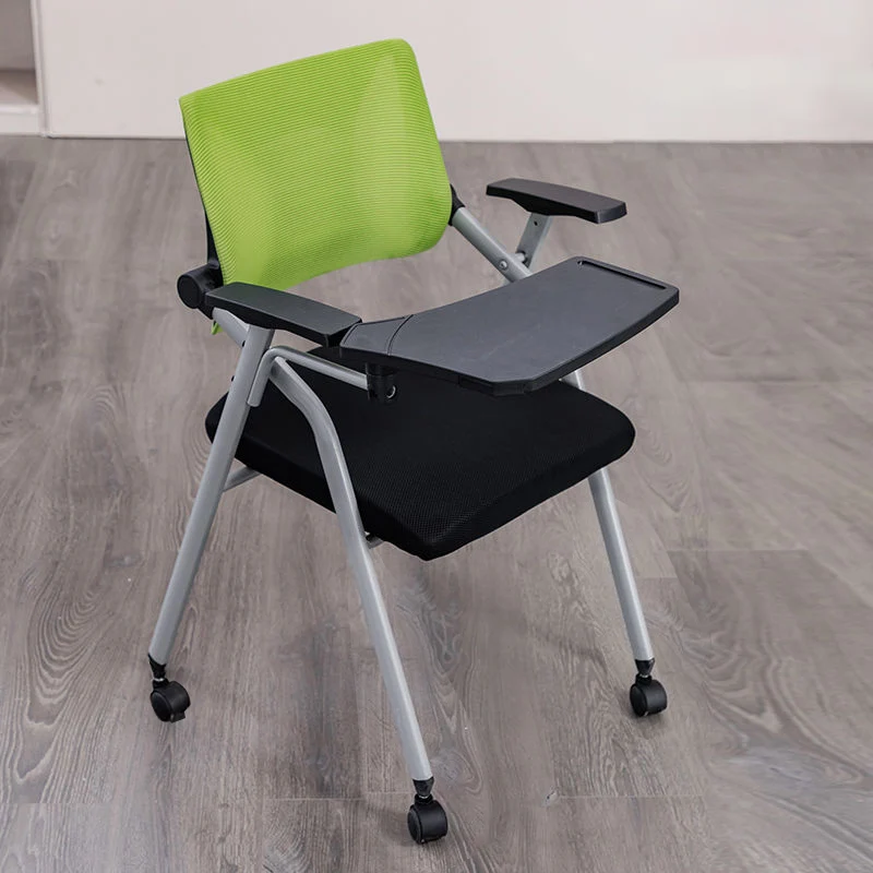 Modern Minimalist Mesh Sponge Metal Square Desk Chair Foldable Backrest With Table Plate For Home Office