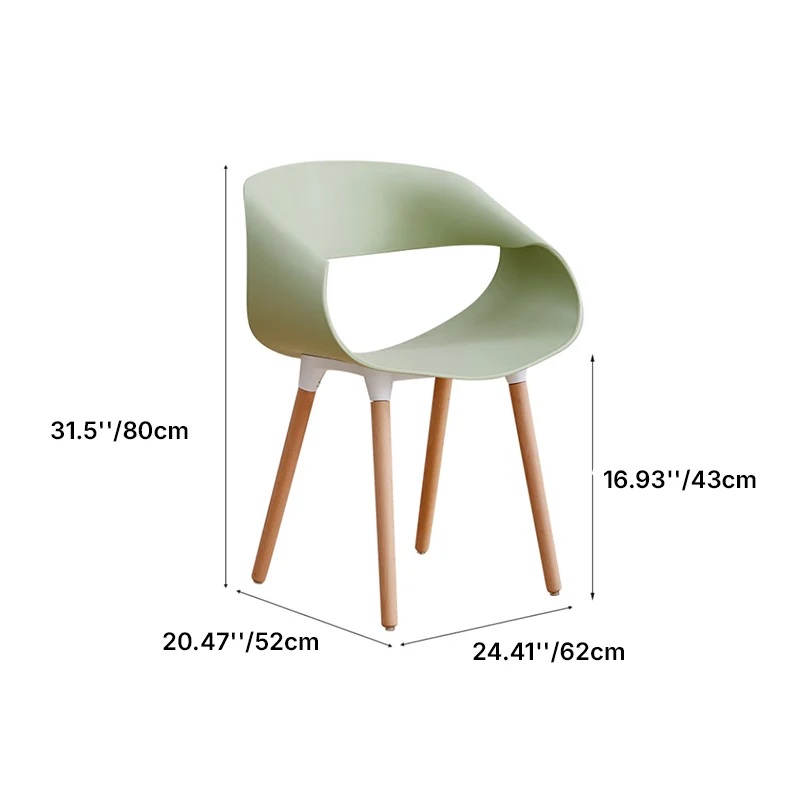 Contemporary Creative Half Round Twisted PP Beech Wood Chair Backrest For Living Room