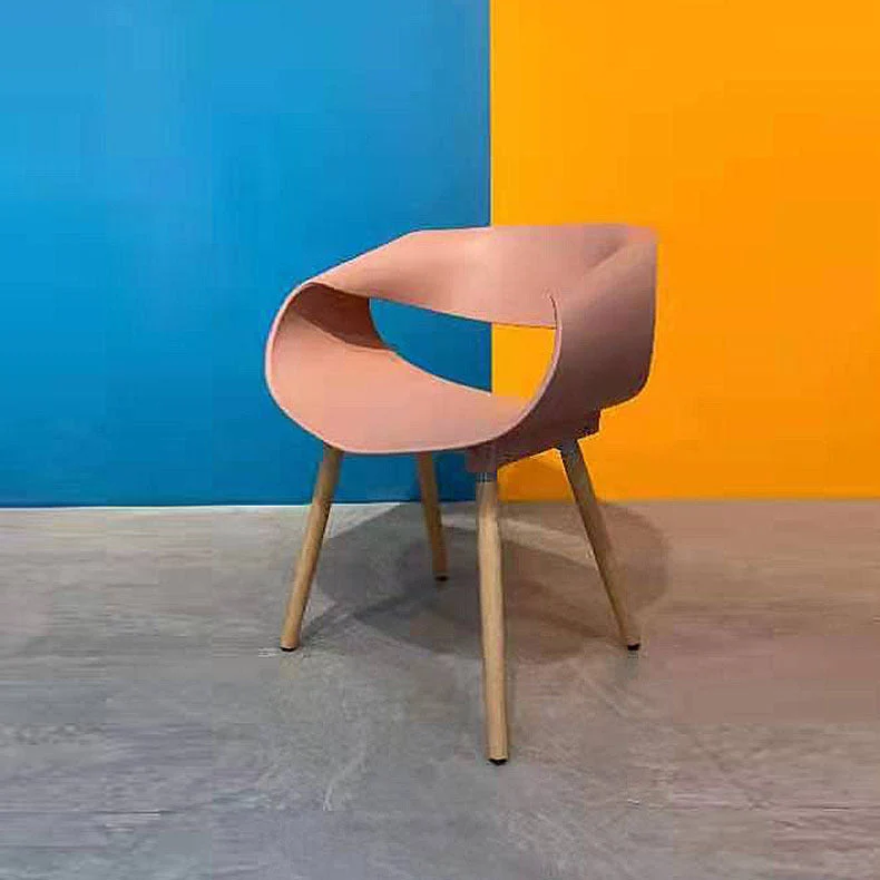 Contemporary Creative Half Round Twisted PP Beech Wood Chair Backrest For Living Room