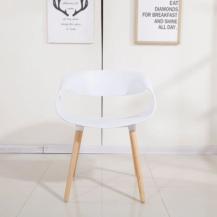 Contemporary Creative Half Round Twisted PP Beech Wood Chair Backrest For Living Room