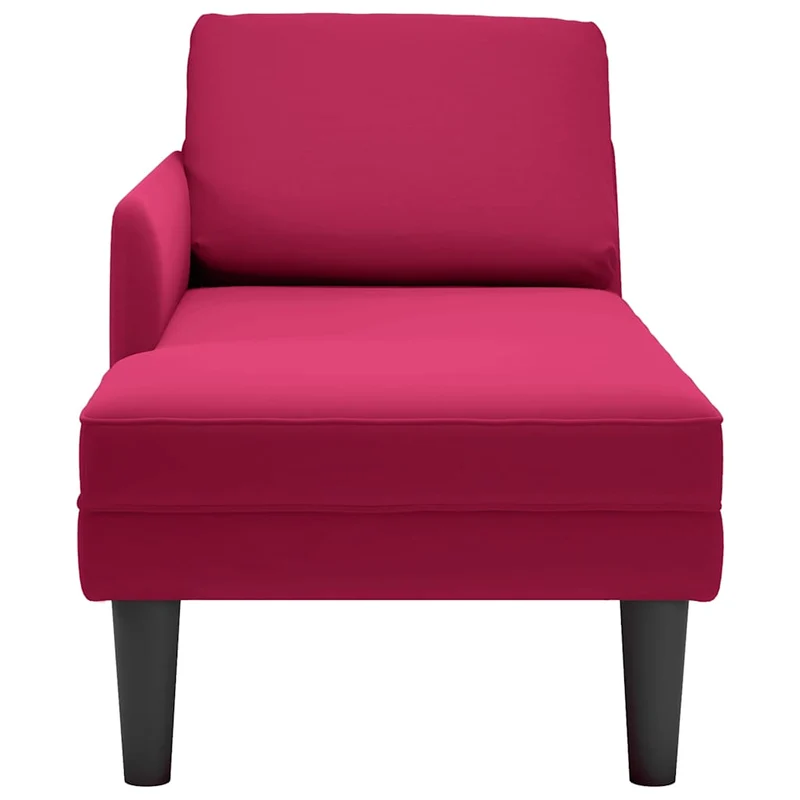Chaise lounge c/ almofada/apoio de braços direito veludo