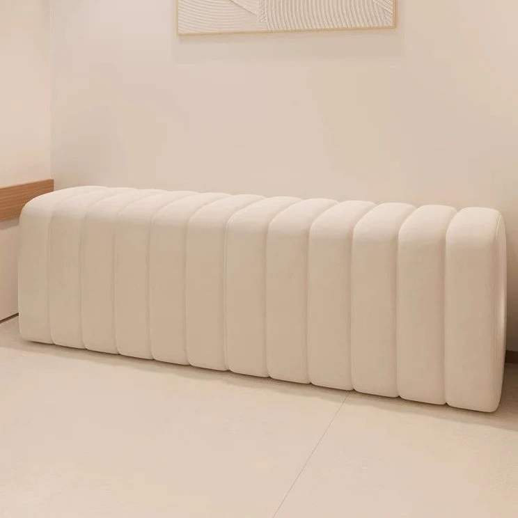 Contemporary Nordic Wood And Velvet Rectangular Bench Chair For Entryway Bedroom Living Room