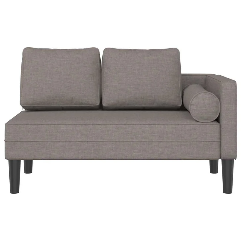 Chaise lounge com almofadões tecido cinzento-acastanhado