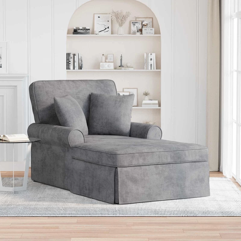 Chaise Lounge com Saia Cinzento-claro 157 x 91 x 91 cm ARES