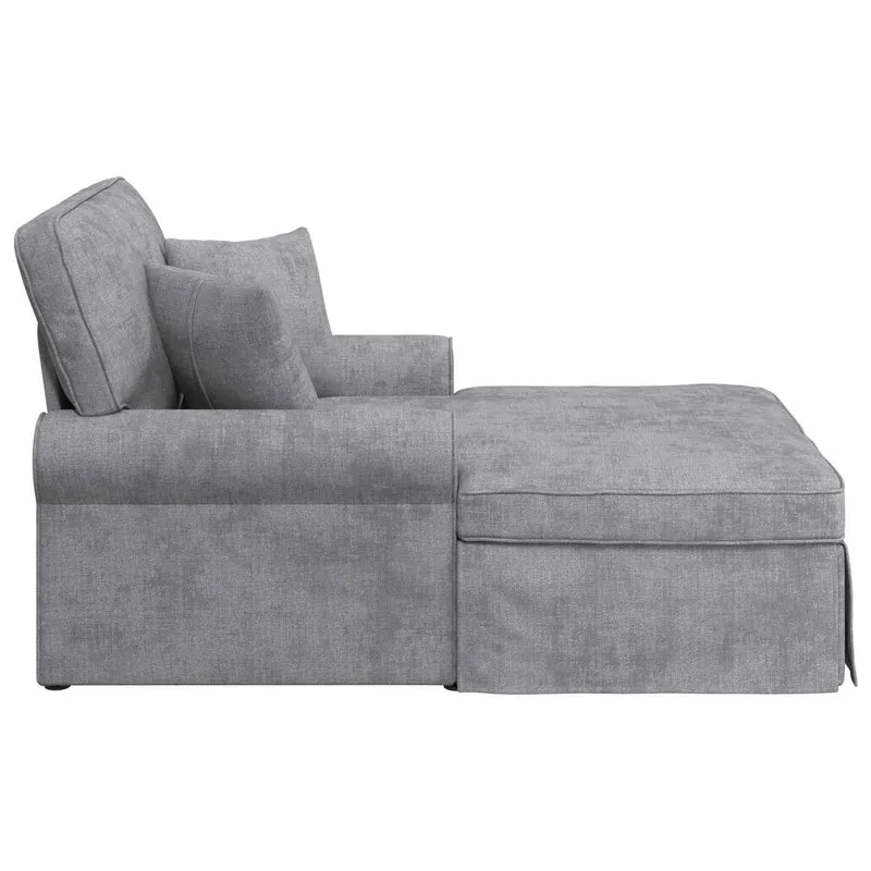 Chaise Lounge com Saia Cinzento-claro 157 x 91 x 91 cm ARES