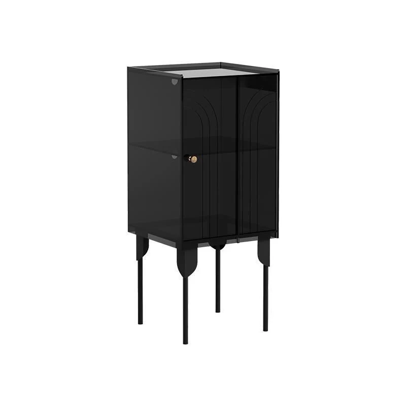 Contemporary Scandinavian Rectangular Iron Acrylic Storage Cabinet 3-Tier For Living Room