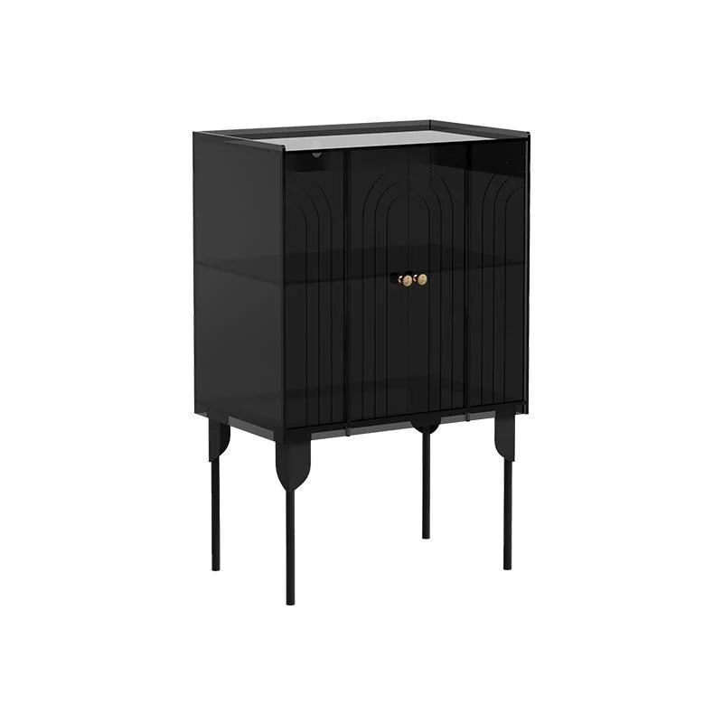 Contemporary Scandinavian Rectangular Iron Acrylic Storage Cabinet 3-Tier For Living Room