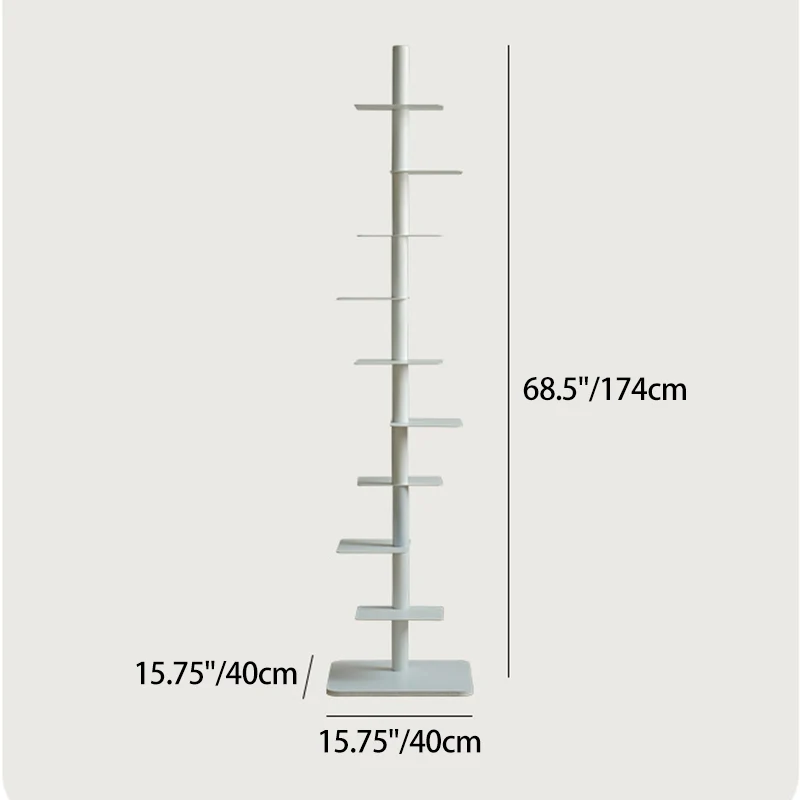 Modern Minimalist Column Iron Bookshelves Rotatable Design For Home Office