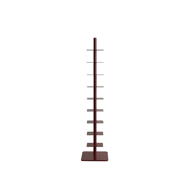 Modern Minimalist Column Iron Bookshelves Rotatable Design For Home Office