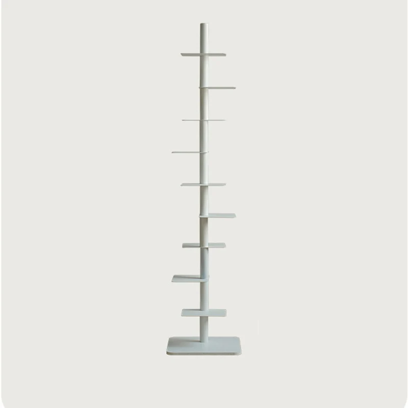 Modern Minimalist Column Iron Bookshelves Rotatable Design For Home Office