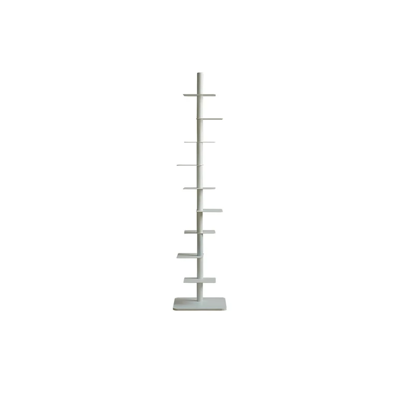 Modern Minimalist Column Iron Bookshelves Rotatable Design For Home Office