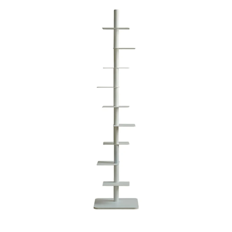 Modern Minimalist Column Iron Bookshelves Rotatable Design For Home Office