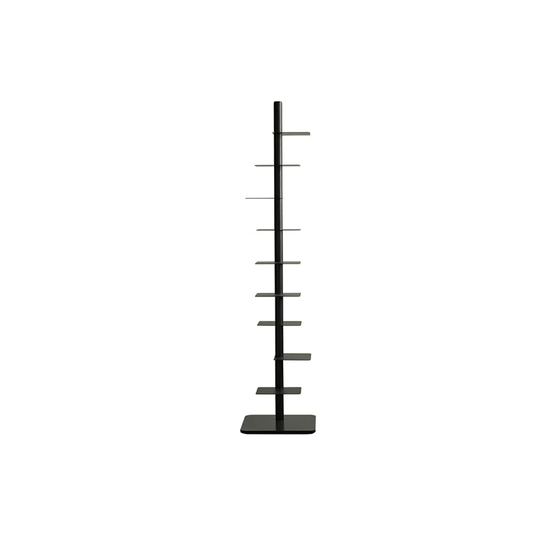 Modern Minimalist Column Iron Bookshelves Rotatable Design For Home Office