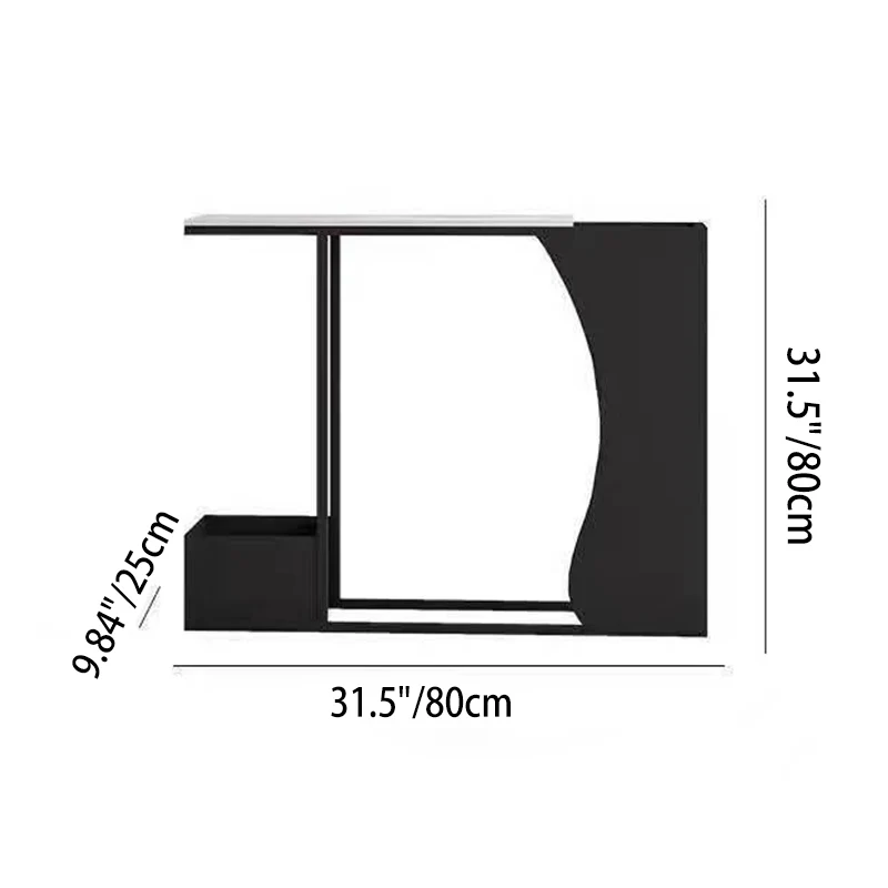 Modern Minimalist Ultra-Narrow Geometric Iron Marble Console Table 2-Tier For Entryway
