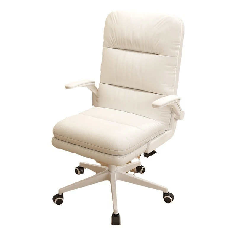 Modern Minimalist Rectangular Faux Nappa Leather Nylon Desk Chair Backrest Armrest For Home Office