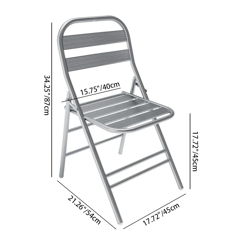 Contemporary Industrial Double-Layer Stainless Steel Rectangular Folding Dining Table & Chair Set For Restaurant