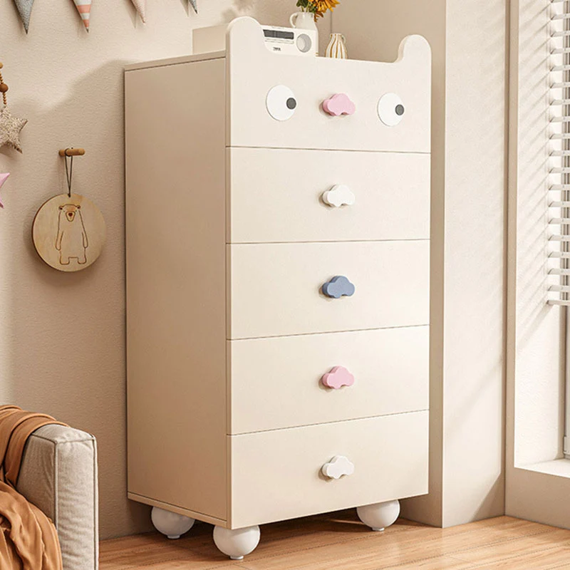 Modern Minimalist Square Rectangular Solid Wood Eco Board Three-ply Plywood Kids Storage Cabinet 2/4/5-Drawer For Living Room