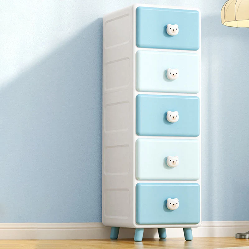 Modern Minimalist Square Rectangular Plastic PP Rabbit Bear Kids Storage Cabinet 2/3/4/5/6-Tier For Living Room