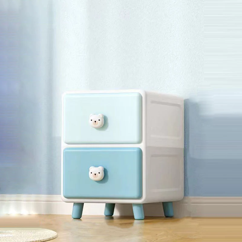 Modern Minimalist Square Rectangular Plastic PP Rabbit Bear Kids Storage Cabinet 2/3/4/5/6-Tier For Living Room