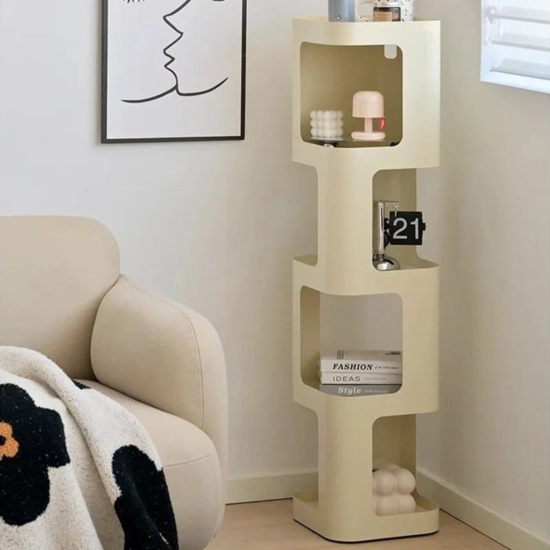 Contemporary Nordic Square Rectangular Carbon Steel Display Rack 4/5-Tier For Living Room