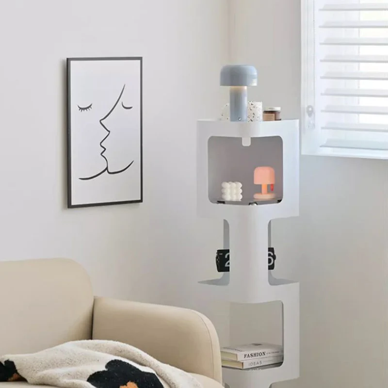 Contemporary Nordic Square Rectangular Carbon Steel Display Rack 4/5-Tier For Living Room