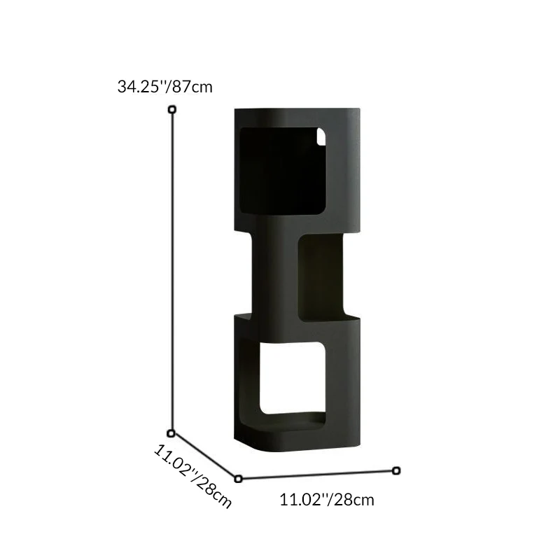 Contemporary Nordic Square Rectangular Carbon Steel Display Rack 4/5-Tier For Living Room