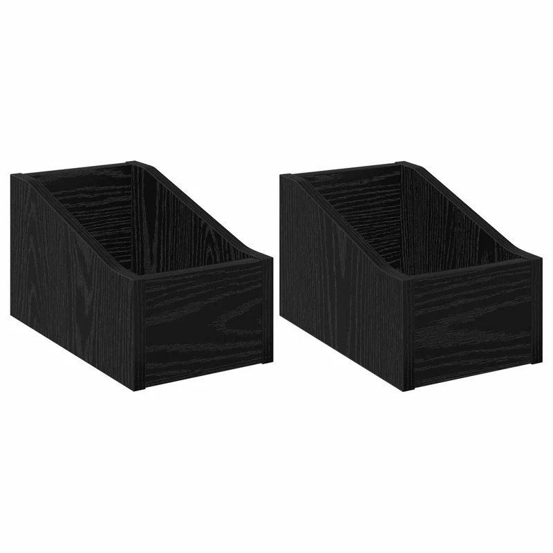 Caixa de Discos LP 2 unid. Carvalho Preto 18 x 32 x 18 cm