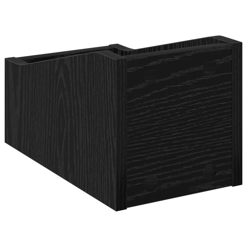 Caixa de Discos LP 2 unid. Carvalho Preto 18 x 32 x 18 cm