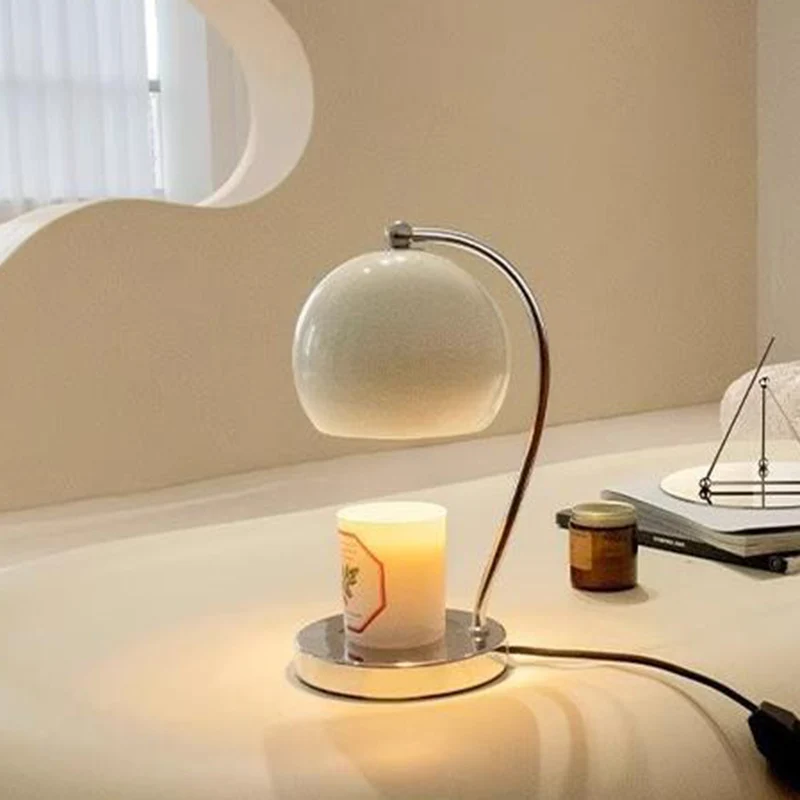 Contemporary Scandinavian Spherical Shape Iron Glass 1-Light Melting Wax Table Lamp For Bedroom