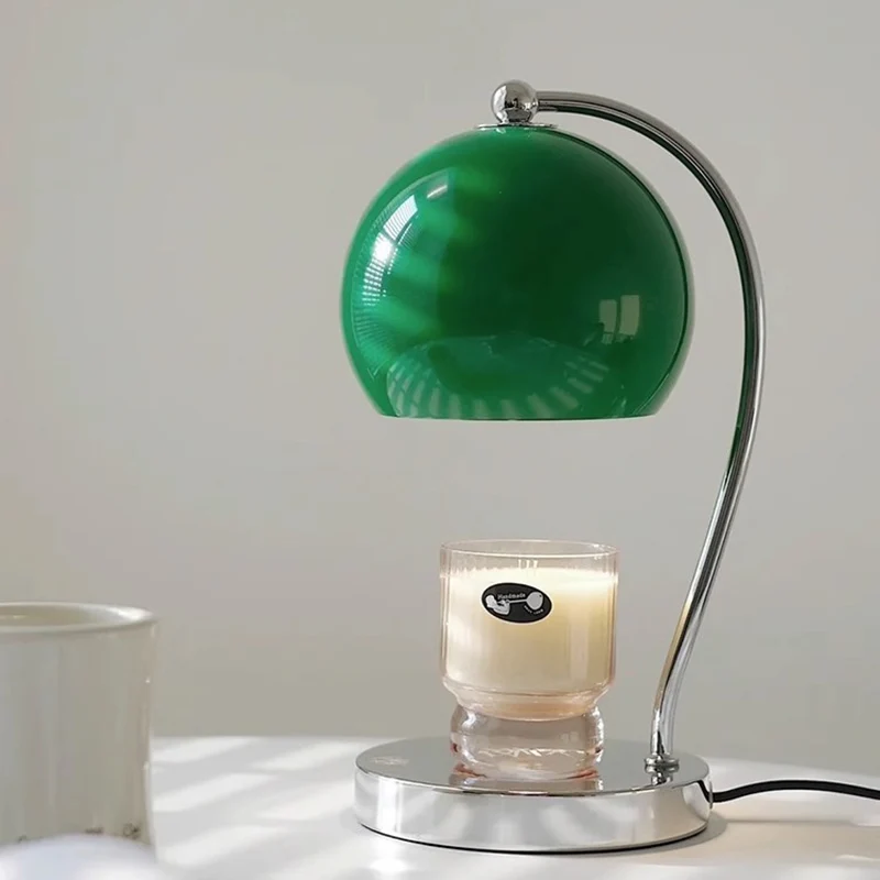 Contemporary Scandinavian Spherical Shape Iron Glass 1-Light Melting Wax Table Lamp For Bedroom