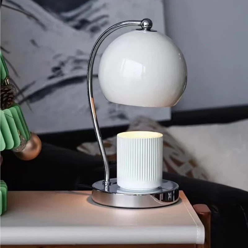 Contemporary Scandinavian Spherical Shape Iron Glass 1-Light Melting Wax Table Lamp For Bedroom