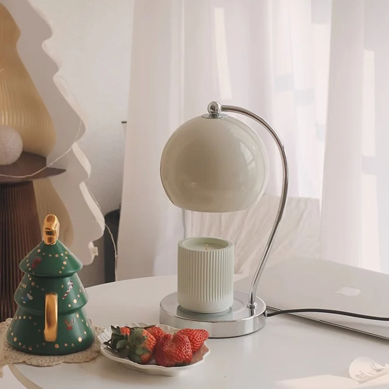 Contemporary Scandinavian Spherical Shape Iron Glass 1-Light Melting Wax Table Lamp For Bedroom